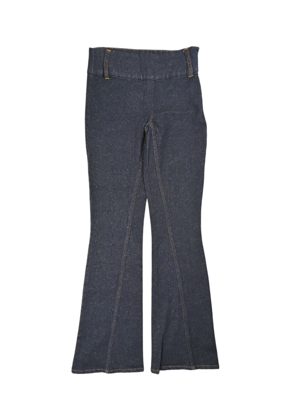 Meshki Shelly Flared Denim Jeans in Washed Indigo Blue